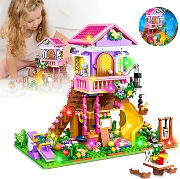 ostatní stavebnice 685EL Stavebnice pro dívky Domeček s barevným LED světlem