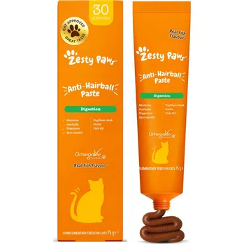 Obraz Zesty Paws Anti-Hairball Paste (75 g) na podporu trávení