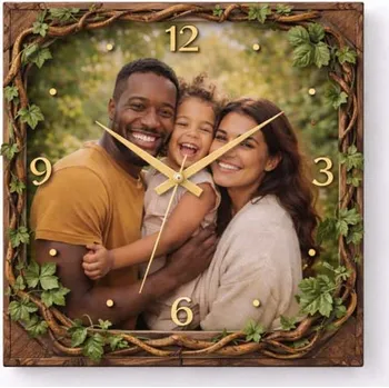 Hodiny Hodiny z vlastní fotografie – prales - 20x20 cm / Plast / Karikatura