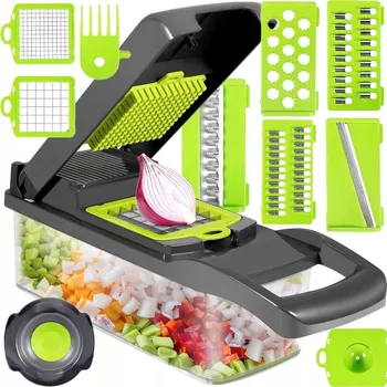 Kráječ zeleniny Ruční kráječ Retoo se 7 nástavci plast