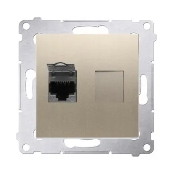 Elektrická zásuvka Nástěnná internetová zásuvka Kontakt-simon zlatá