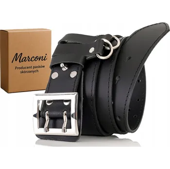 Opasek Vojenský KOŽENÝ Pásek Důstojnický 4,5cm Jeans Uniforma ČERNÝ 90