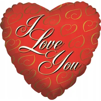 Balónek Foliový balónek srdce I Love You - 46 cm - 1 ks Valentýna
