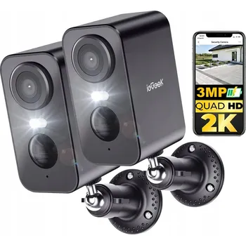 IP kamera 2 kusy Wifi Kamera na Baterie Bezdrátová 3MP 2K s Barevným Nočním Viděním