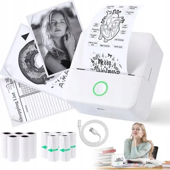 Tiskárna MINI TERMOTISKÁRNA BLUETOOTH 200DPI USB BEZDRÁTOVÁ APLIKACE