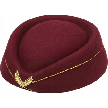 Čepice ČEPICE LETUŠKY PILOTKA PŘEVLEK KOSTÝM KARNEVAL BORDÓ