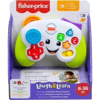 Hračka pro nejmenší FISHER PRICE JFD13 VESELÝ GAMEPAD EDUKATIVNÍ HRAČKA PRO DĚTI 6M+ EN/ES/IT