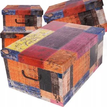 Úložný box KRABIČKA velký VINTAGE kontejner do skříně domu kanceláře OBLEČENÍ DOKUMENTY HRAČKY