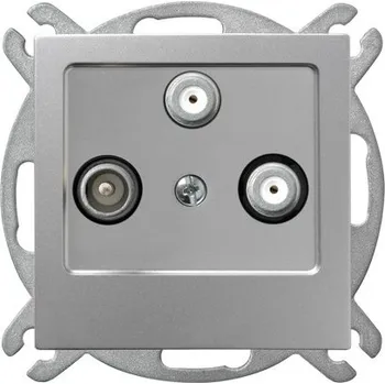 Elektrická zásuvka Anténní zásuvka nástěnná Ospel stříbrná