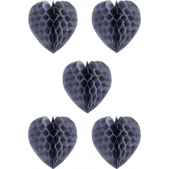 Obraz Papírové rozety ve tvaru srdce Danhoss šedé, 5 kusů