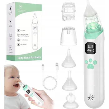 Odsávačka hlenu ELEKTRICKÁ ODSÁVAČKA NOSU PRO DĚTI RODINNÁ 65KPA BÍLÁ - SILNÁ A TICHÁ