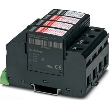 Přepěťová ochrana Zařízení ochrany proti přepětí, řada: VAL-US-277/40/3 plus 1-FM, 480 V AC 40kA Přepěťová ochrana, Lišta DIN, 71.2 x 65.7 x