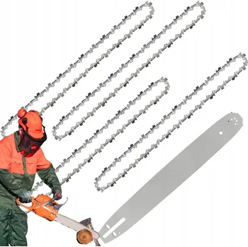 Pilová lišta VODÍCÍ LIŠTA NA ŘETĚZOVÉ PILY PRO MOTOROVOU PILU 20" 50CM + 4X ŘETĚZ 0.325"