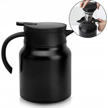 Termoska TERMOSKA 1L NEREZOVÁ OCEL ČERNÁ S VYMĚNITELNÝM FILTREM NA ČAJ