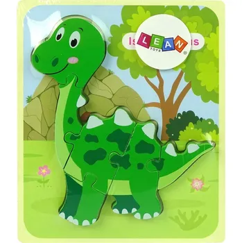 Puzzle Dřevěné Puzzle Isanosaurus Dinosaurus zelený