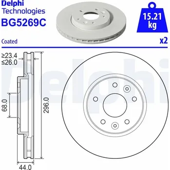 Brzdový kotouč DELPHI BG5269C Brzdový kotouč (BG5269C)