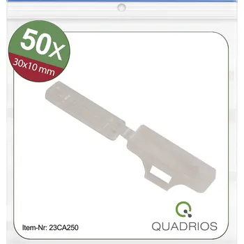 Quadrios 23CA250 23CA250 ochranný štítek Druh montáže: kabelové spony Potisknutelná plocha: 9.5 x 30 mm transparentní Počet markerů: 50 50 ks