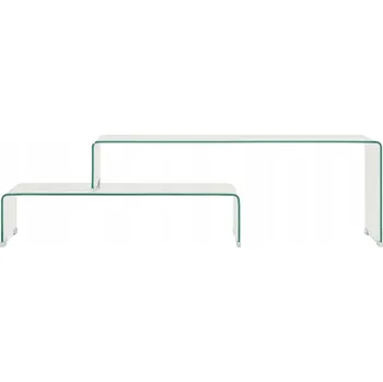 Konferenční stolek Sada 2 konferenčních stolků, 90x30x20/110x30x40 cm, sklo