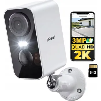 IP kamera BEZDRÁTOVÁ WIFI KAMERA 3MPX NA BATERIE S OBOUSMĚRNÝM ZVUKEM A 64GB PAMĚTÍ