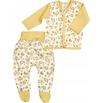 SOUPRAVA KAFTAN + POLODUPAČKY Oslík BÉŽOVÁ vel. 62 KLEKLE