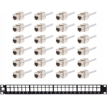 Patch panel Netrack patch panel Keystone 19" 24 portů kat. 5e FTP