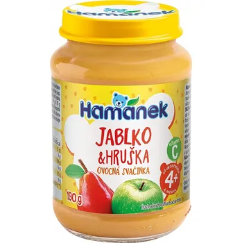 Dětská výživa Hamánek Hruška a jablko ovocná svačinka 4m+ (190 g)