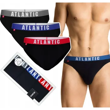 Slipy ATLANTIC 3MP-094 Pánské slipy SPORT BAVLNĚNÉ Přiléhavé 3-BALENÍ - XL