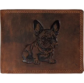 Peněženka Kožená peněženka - Francouzský buldoček - hnědá