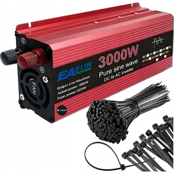 Měnič napětí AUTOMOBILOVÁ MĚNIČ NAPĚTÍ NAPĚTÍ 12V na 230V 3000W ČISTÁ SINUSOIDA SINUS