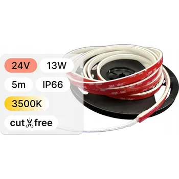 LED páska LED pásek 24V 5m COB freecut 13W IP66 3500K – možnost stříhání kdekoliv