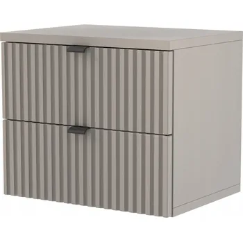 Noční stolek Noční stolek kašmír moderní 2 zásuvky S DRÁŽKOVANÝM ČELEM