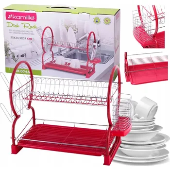 Odkapávač na nádobí ODKAPÁVAČ NA NÁDOBÍ SILIKONOVÝ ODKAPÁVAČ NA PŘÍBORY červený KAMILLE