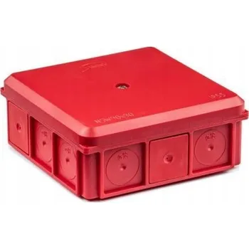 Elektroinstalační krabice Krabice povrchová 90x37x90mm IP55 s vývodkami se šroubem červená NSW90x90 35418701