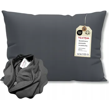 Povlečení POVLEČENÍ NA POLŠTÁŘ BAVLNA 100% TMAVĚ ŠEDÉ 50x60cm PEVNÉ SKRYTÝ ZIP