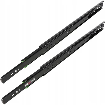 Nábytkové kování NÁBYTKOVÁ KULIČKOVÁ VODÍTKA PRO ZÁSUVKY POLIC PLNÝ VÝSUV H-45 ČERNÁ 500 mm