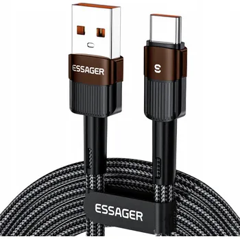 Datový kabel Kabel ESSAGER USB - USB 3.1 typ C 2 m černý