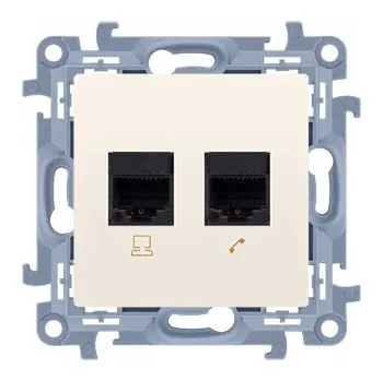 Elektrická zásuvka Kremová internetová a telefonní zásuvka C5T.01/41 Simon 10