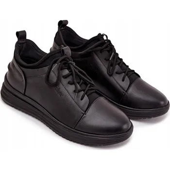 Pánské polobotky PÁNSKÉ POLOBOTKY Z PŘÍRODNÍ KŮŽE, VSUVNÉ LEE COOPER LCJ-26-33-3964 ČERNÉ 45