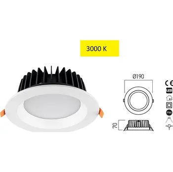 Koupelnové svítidlo Vestavné 30W LED světlo MA10WW Arelux 3000K pr.19cm IP44