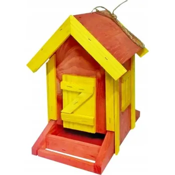Krmítko pro ptáka Krmítko pro ptáky červená střecha Rolimpex dřevěný domeček 26x29x22