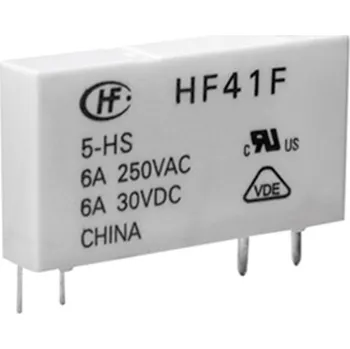 Cívka Hongfa HF41F/024-ZST, HF41F/024-ZST relé do DPS, monostabilní, 1 cívka, 125 V/DC, 400 V/AC, 6 A, 1 ks