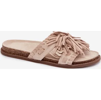 Dámské žabky Dámské pantofle Béžové S Fringing Glorinna 40