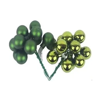 Dekorace - Skleněné baňky na drátku zelené, pr.2,5 cm, S0571-16 Barva: Mat