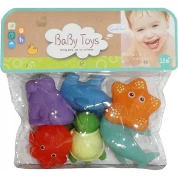 Hračka pro nejmenší Gumová pískací zvířátka do vany 6 ks