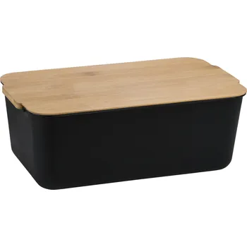 chlebník Kesper Chlebník s prkénkem, 31 × 18,5 × 12,5 cm, černý
