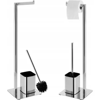 Stojan na toaletní papír a WC štětku AWD INTERIOR 1975 stříbrný chrom