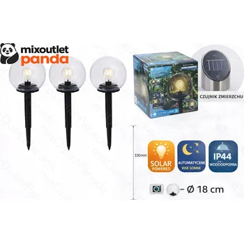 Venkovní osvětlení Solární lampa zapichovací lampa Grundig černá 33 cm 1 ks