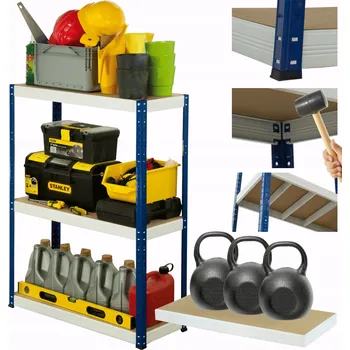 Dílenský regál Kovový regál do garáže a skladu HELIOS 106x110x40cm, 3 police, nosnost 3x350kg PL