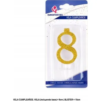 Dortová svíčka Ouda Party - Zlaté narozeninové svíčky se třpytkami