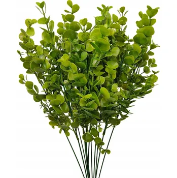 umělá květina 12X EUKALYPTUS ZIMOSTŘÁZ BORŮVKA VĚTVIČKA ROSTLINA UMĚLÁ DEKORACE 53 CM